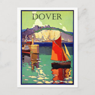 Dover, England, sailing ship, marine, vintage Postcard