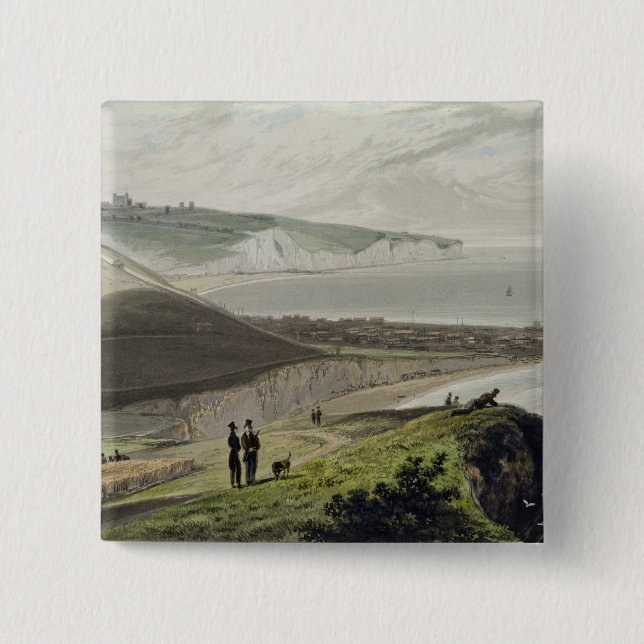 Dover, from Shakespeare's Cliff, from 'A Voyage Ar Pinback Button (Front)