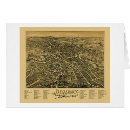 Dover, NH Panoramic Map - 1888 Cards (Front Horizontal)