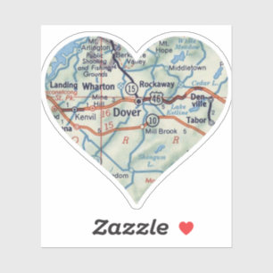 Dover NJ 50's Map Sticker