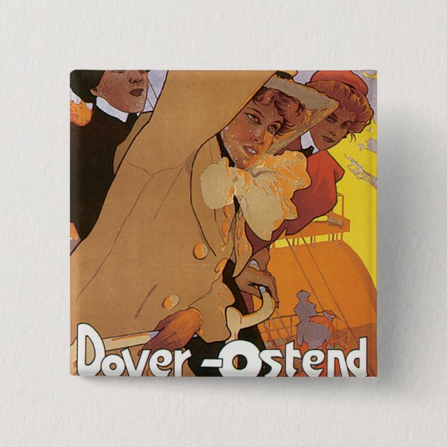Dover-Ostend Line Pinback Button (Front)