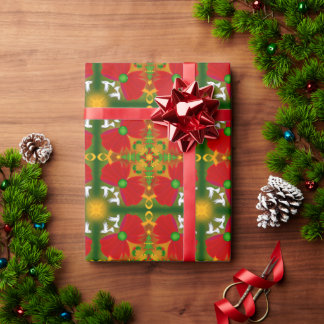 Doves and Christmas Bows Wrapping Paper
