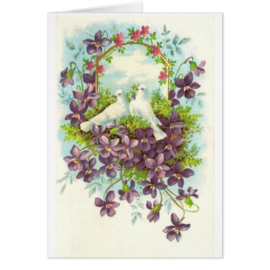 Doves and flowers card