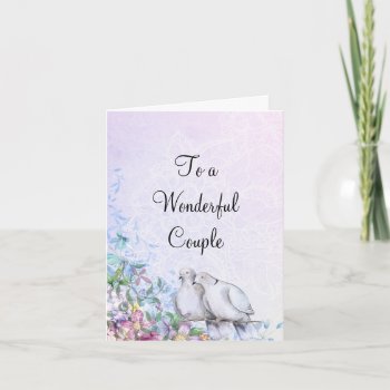 Doves And Flowers Card by WingSong at Zazzle