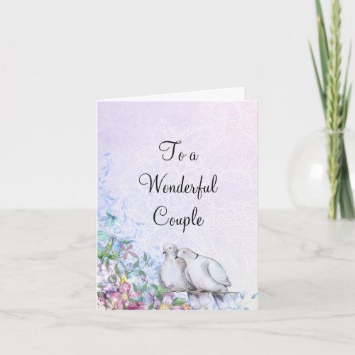 Doves And Flowers Card