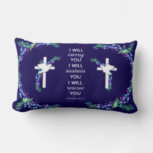 Doves and Flowers Christian Lumbar Pillow 