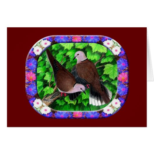 Doves and Flowers Framed Cards (Front Horizontal)