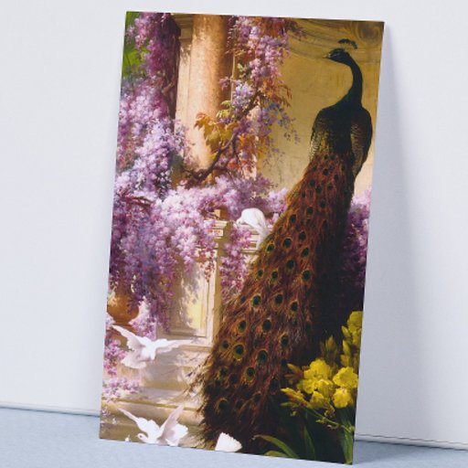 Customizable Doves and Peacocks in a Garden Business Cards
