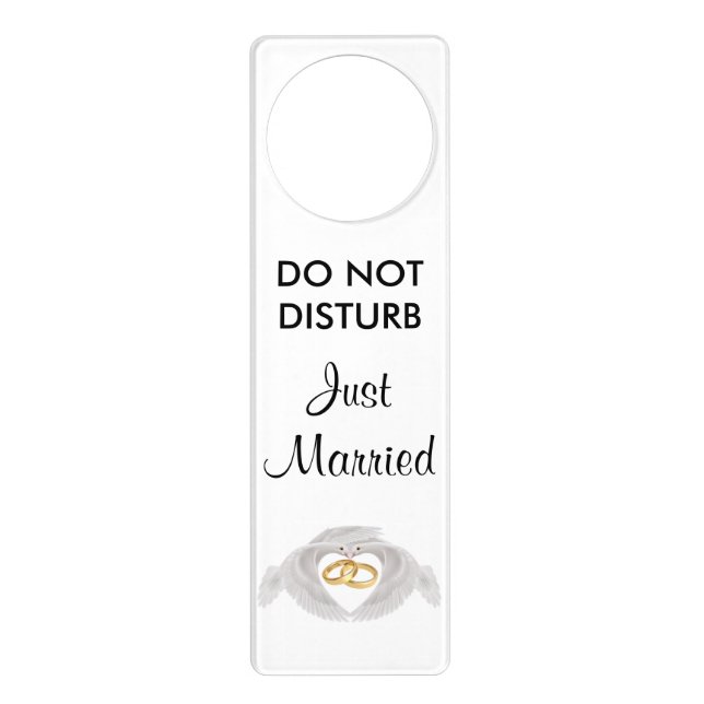 Doves and Rings Wedding Night Door Hanger (Front)
