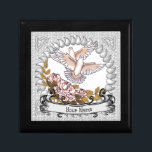 Doves and Roses custom Wedding gift box<br><div class="desc">Doves and Roses custom Wedding gift box, Wedding apparel, Wedding t-shirts, Wedding gifts by ArtMuvz Illustration. Matching Customizable Wedding bridal shower, reception, rehearsal dinner apparel. Celebrate your love in style with our wedding designs, Perfect for the bride, groom, wedding party, and guests. You can personalize with your names or wedding...</div>