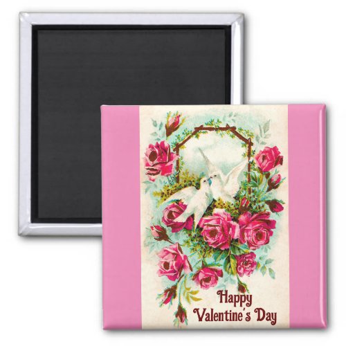 Doves And Roses Valentine Magnet