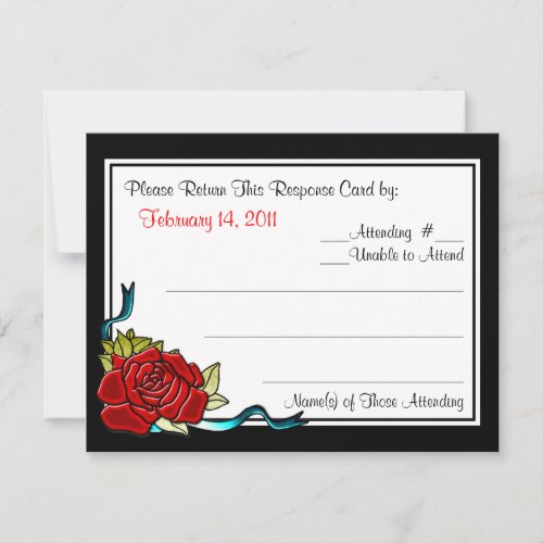 Doves and Roses Wedding Reply Card RSVP Card