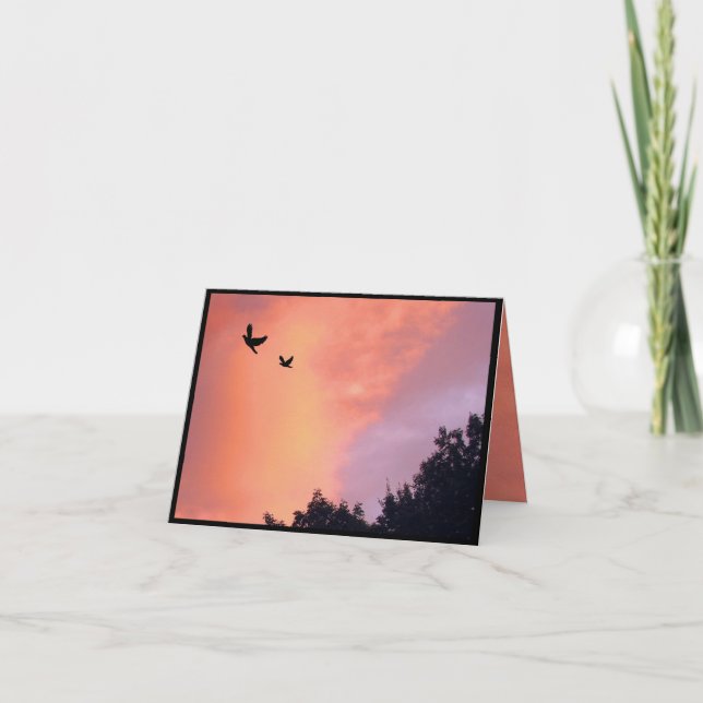 Doves at Sunset Thank You Card (Front)