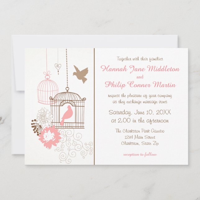 Doves & Cages - Wedding Invitation (Front)