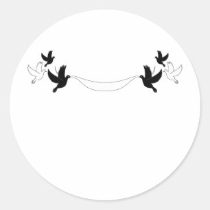 Doves Carrying Banner Stickers