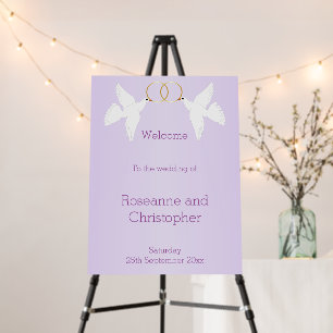 Doves Design Lilac Coloured Wedding Foam Board