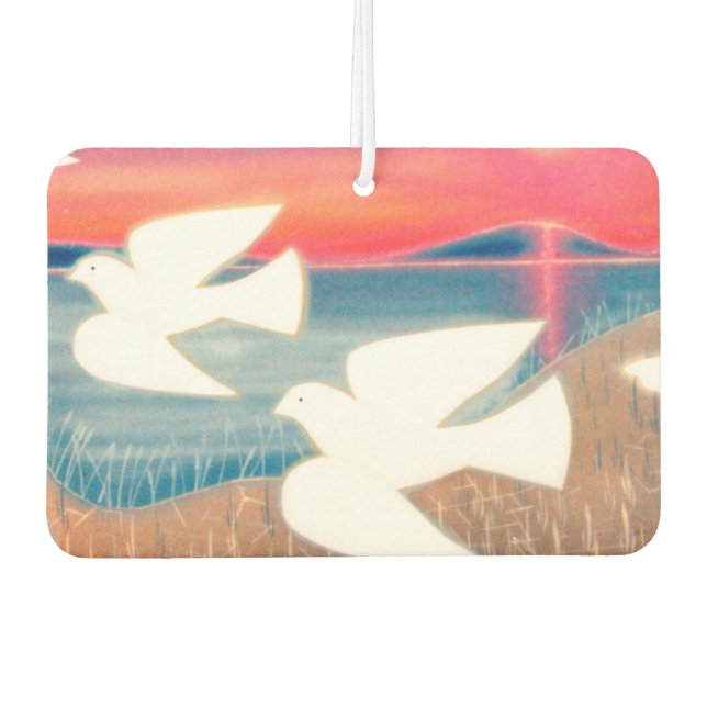 Doves Flying over Lake Air Freshener (Front)