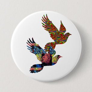 doves for peace cute inspirational button design