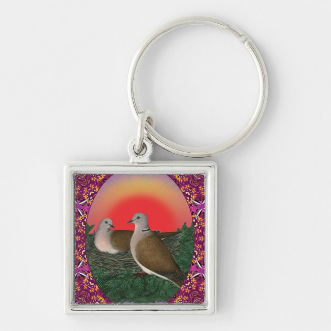 Doves Framed Keychain (Front)