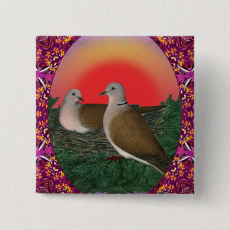 Doves Framed Pinback Button
