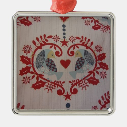 Doves  Hearts __ Pennsylvania Dutch Metal Ornament
