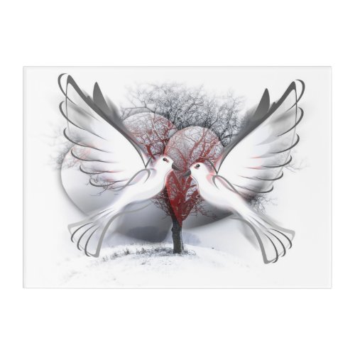 Doves In Love Acrylic Print