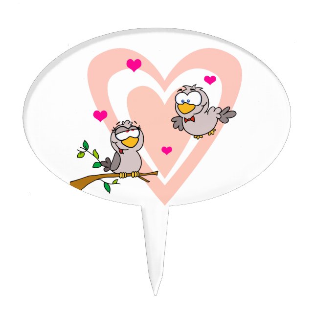 Doves in Love Cake Topper (Front)