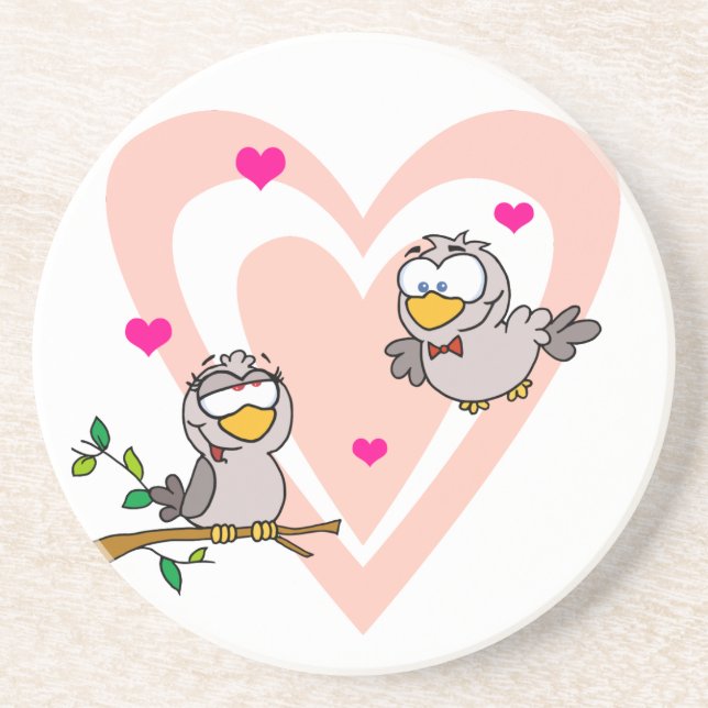 Doves in Love Drink Coaster (Front)