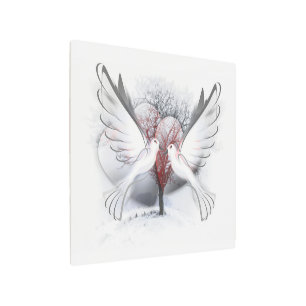 Doves In Love Metal Print