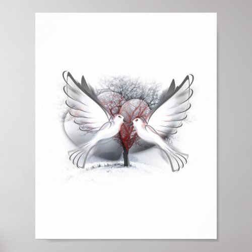 Doves In Love Poster