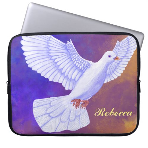 Doves in Twilight  Elegant Colorful Laptop Sleeve