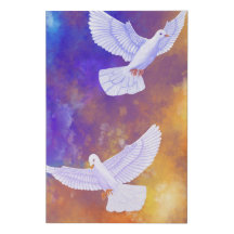 Doves in Twilight | Vibrant Colorful