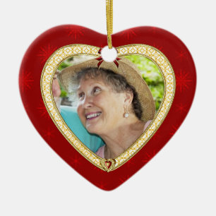 Doves Memorial Heart Custom Photo Ornament