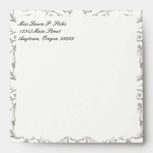 Doves n Fruit Damask _ Wedding Matching Envelope