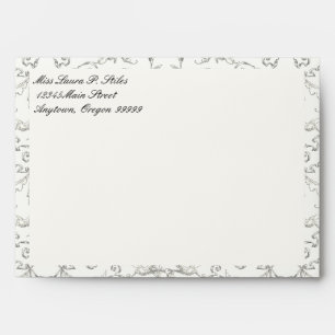 Doves n Fruit Damask - Wedding Matching Envelope