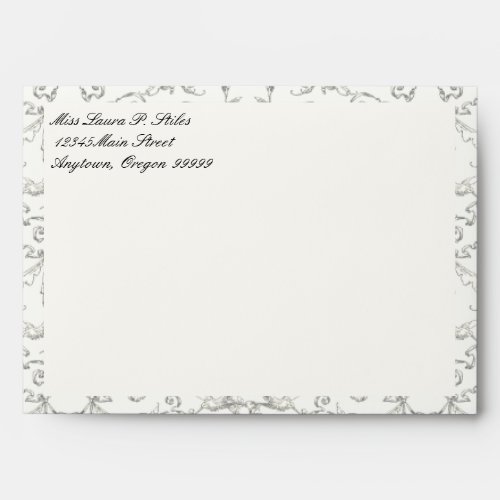 Doves n Fruit Damask _ Wedding Matching Envelope