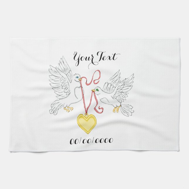 Doves Of Love Kitchen Towel (Horizontal)