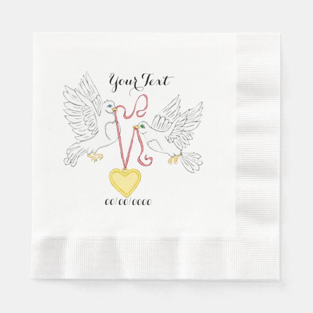 Doves Of Love Paper Napkins (Front)