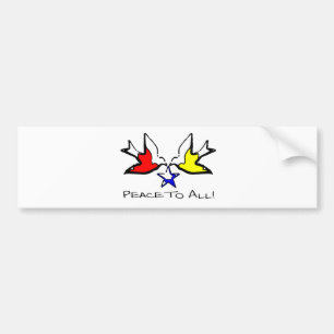 Doves Of Peace - Modern Christian Design Bumper Sticker