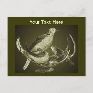 Doves On Branch Customizable Postcard