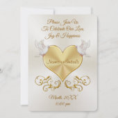 Doves over Heart Wedding Invitations Personalized (Front)