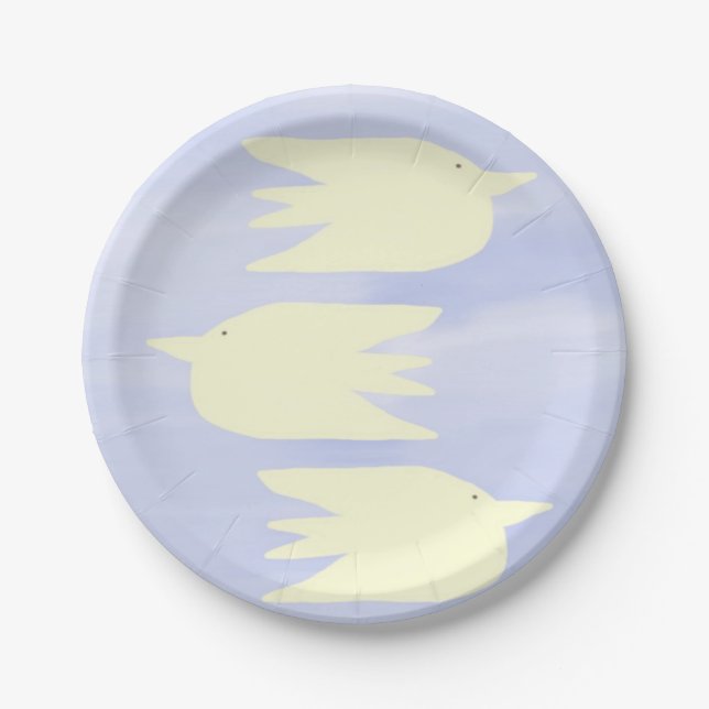 doves painting art paper plates (Front)