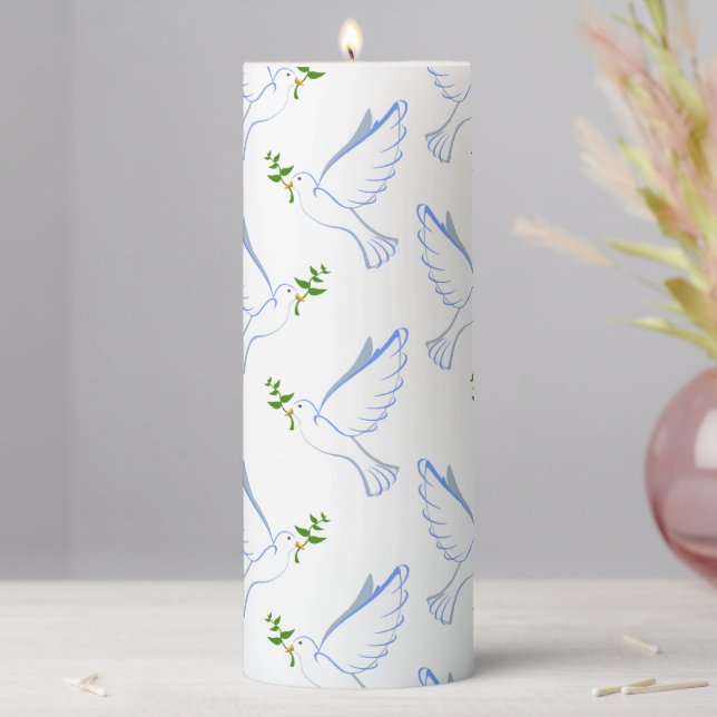 Doves Pillar Candle (In Situ)