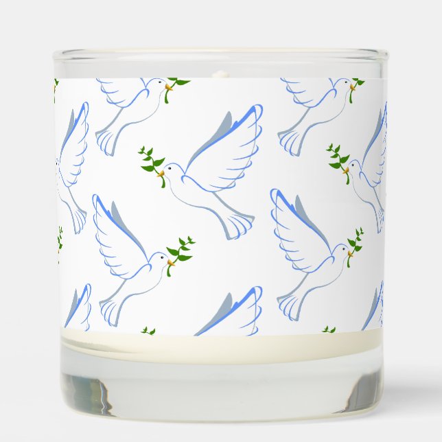 Doves Pillar Candle (Front)