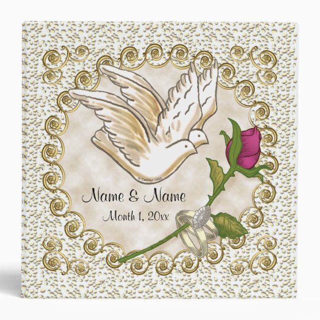 Doves Rose Wedding  binder (Front)