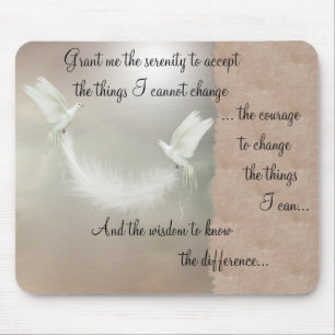 Doves Serenity Prayer Mousepad ~ beige