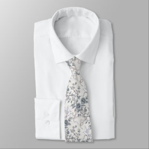 Doves with Ribbons and Peonies Neck Tie