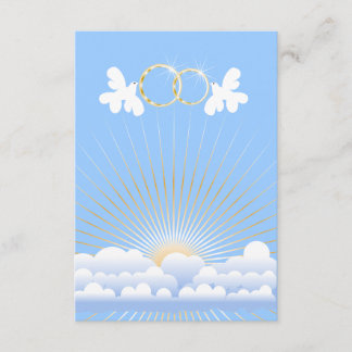 Doves with Wedding Rings Custom  Invitation