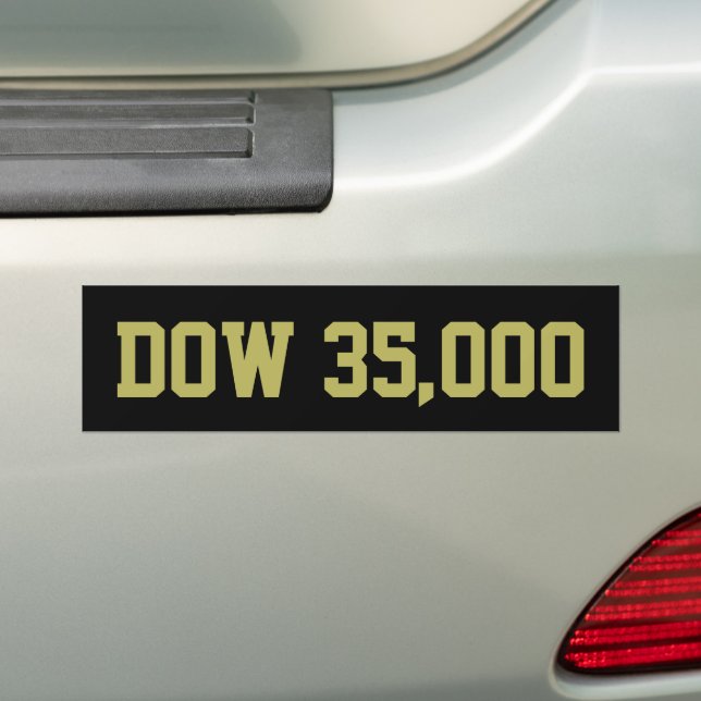 Dow 35000 Stock Market Celebration Bumper Sticker (On Car)
