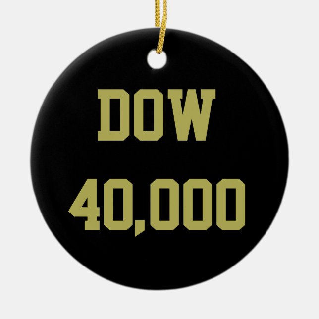 Dow 40000 Stock Market Celebration Ceramic Ornament (Front)